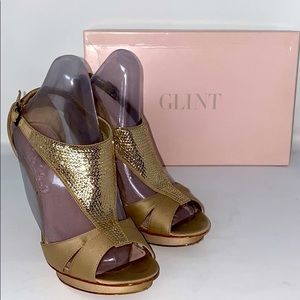 Glint Gillian Platform Cut Out Satin Heels‎